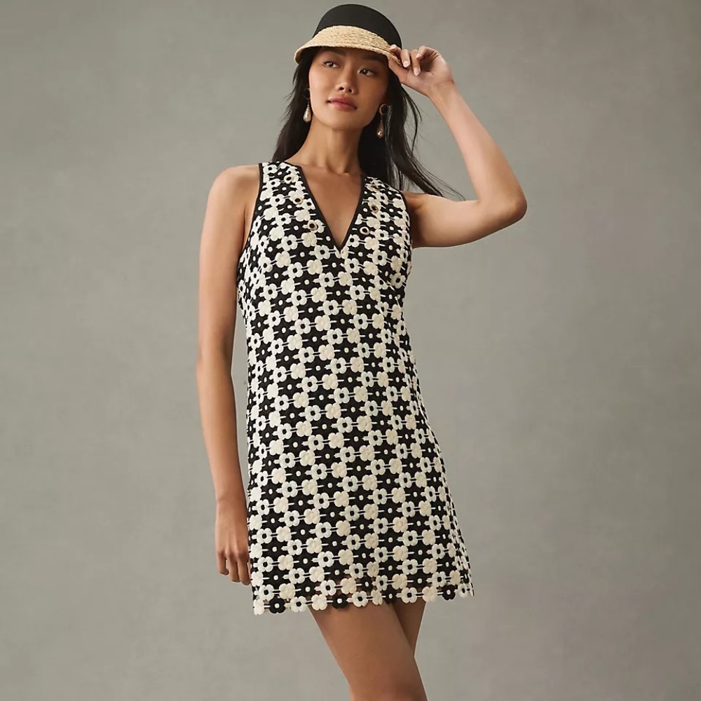 NWT Maeve V-Neck Crochet Shift Dress